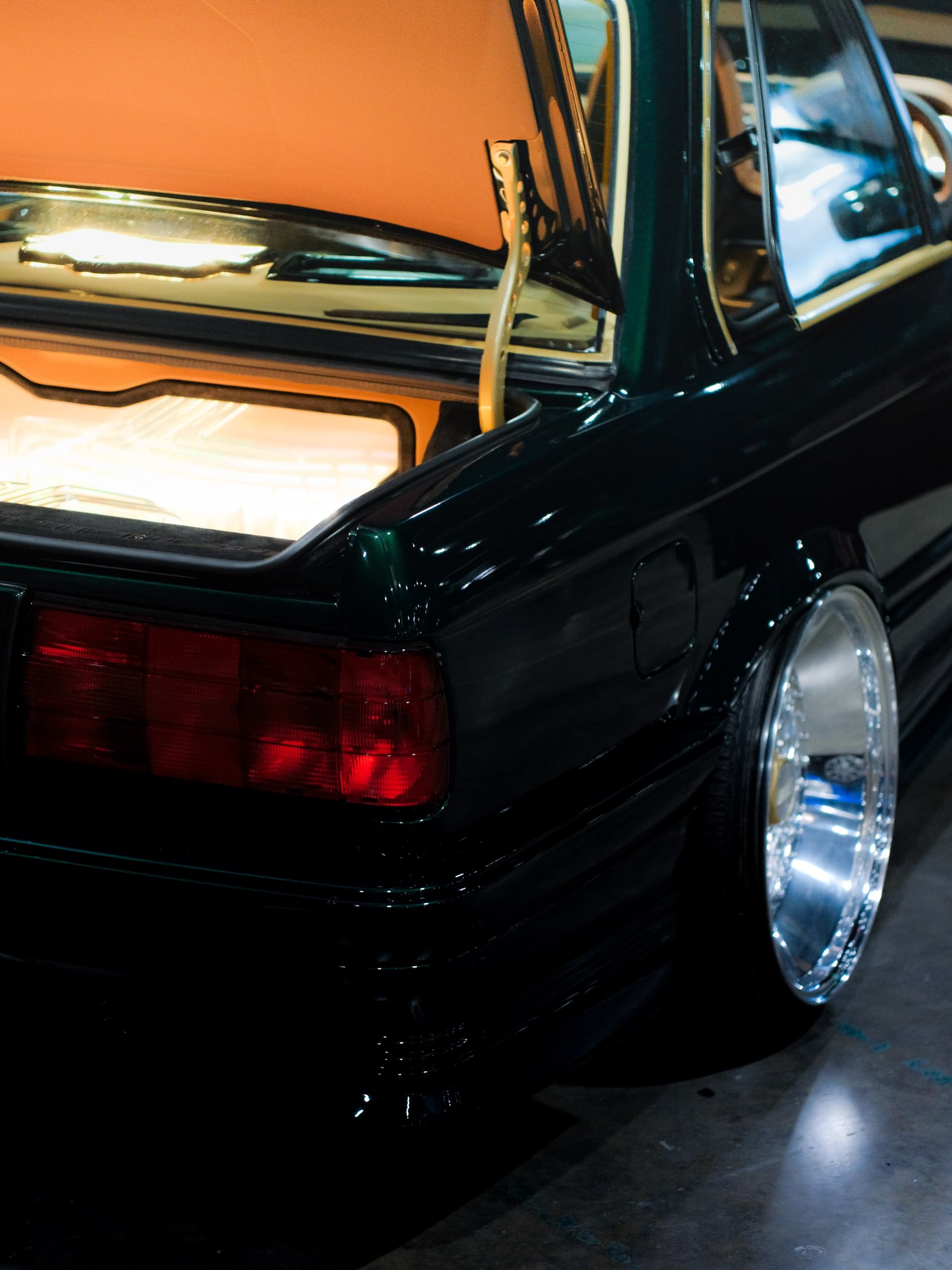 Tan leather interior and rear glass