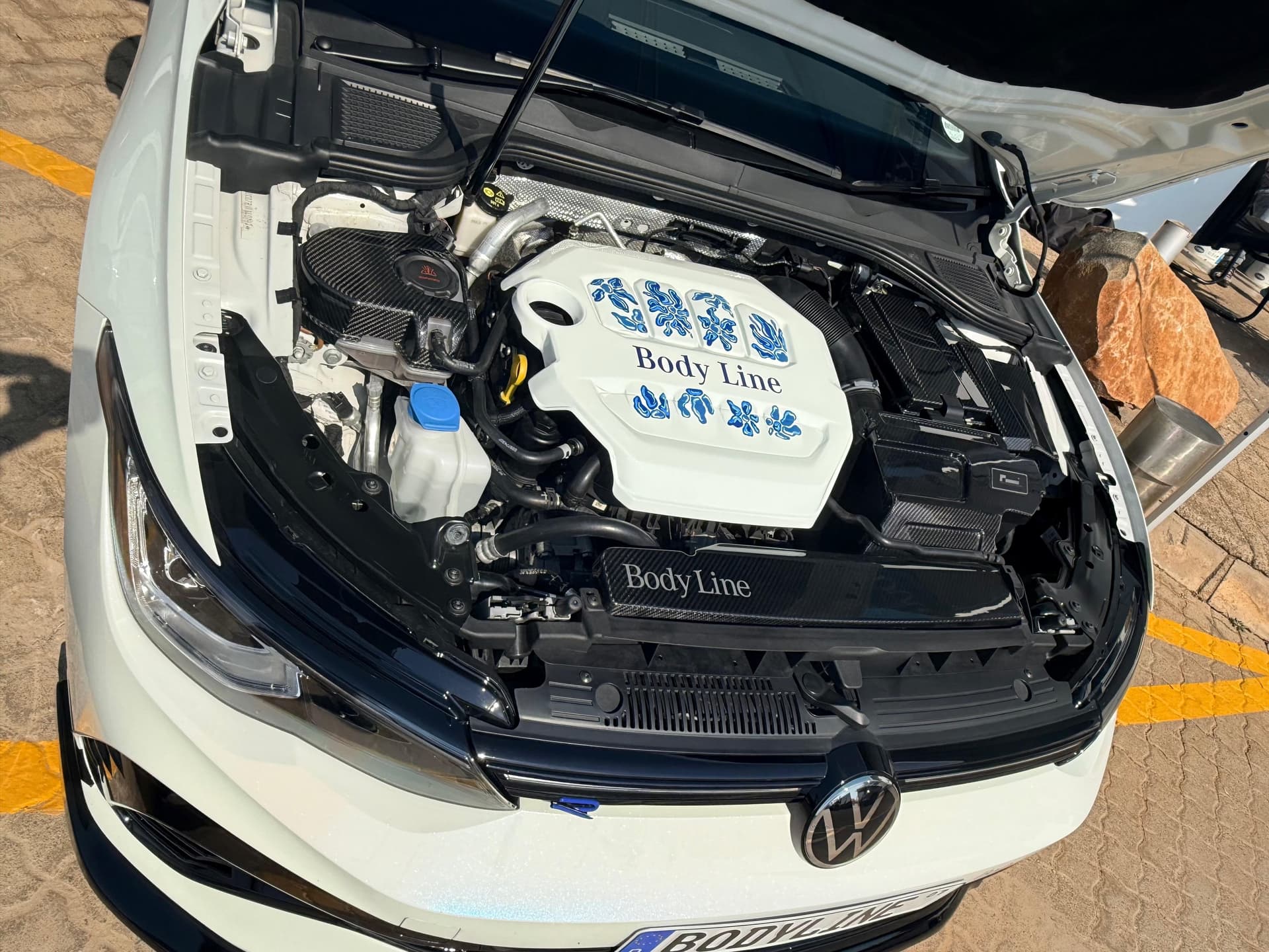 Branded carbon covers, front to back